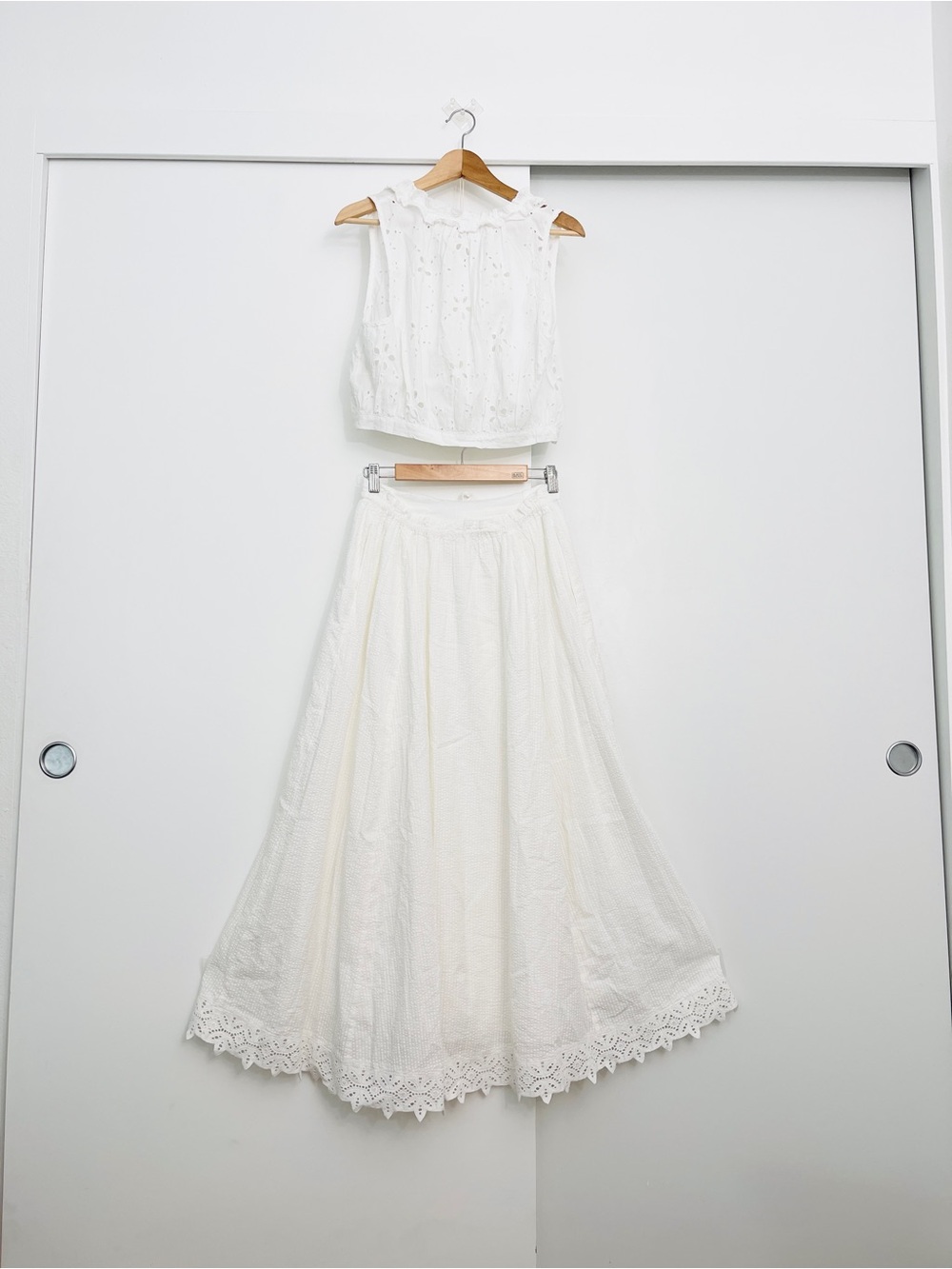 NWT Free People Madelyn Cotton Set: Maxi Skirt Embroidered Eyelet Top Size Small - Picture 5 of 5